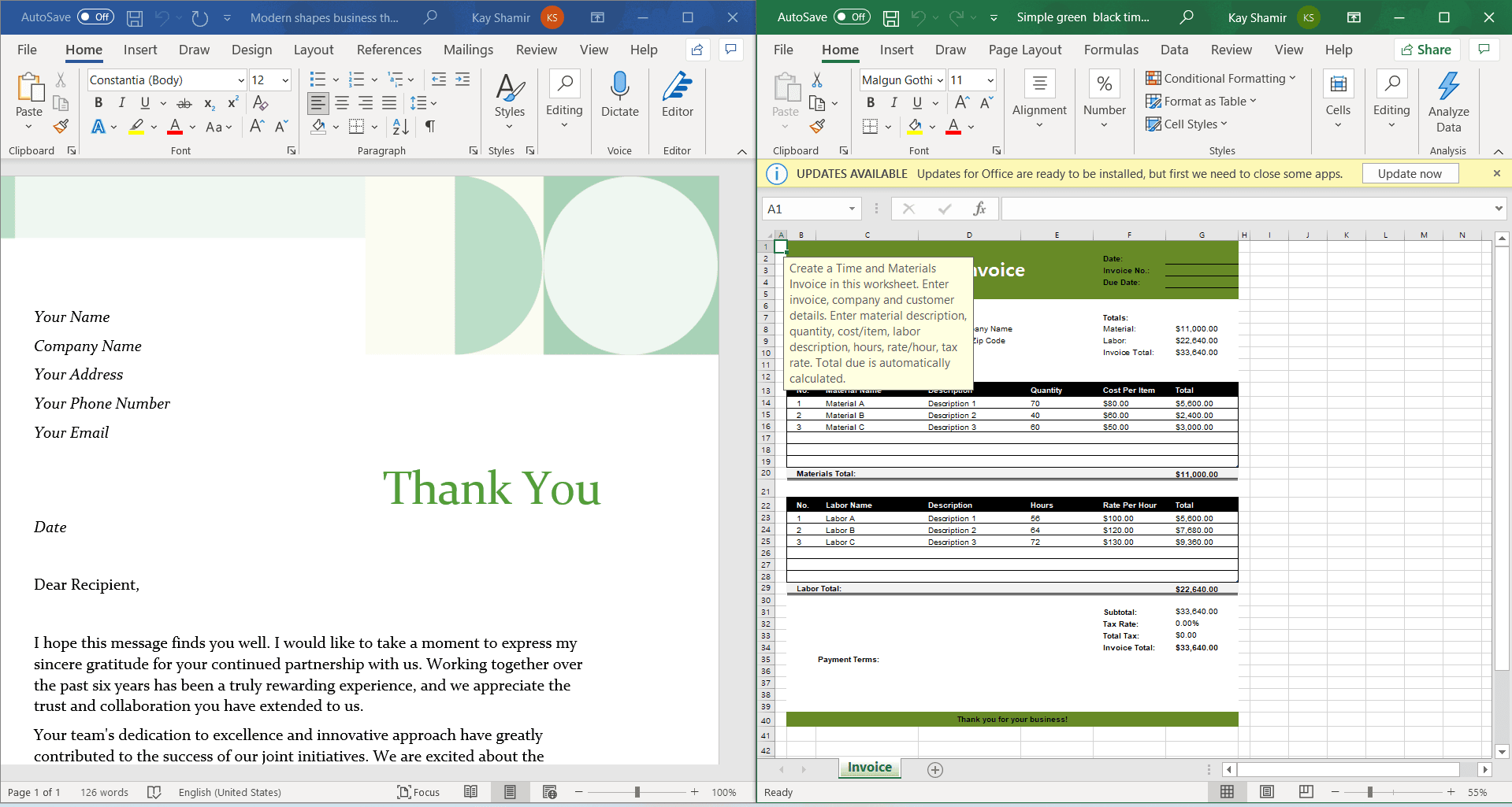 MS Office Automation